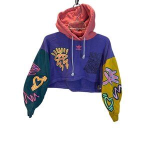 Adidas Love Unites Crop Hoodie Small Sweatshirt Graphic Kris Andrew